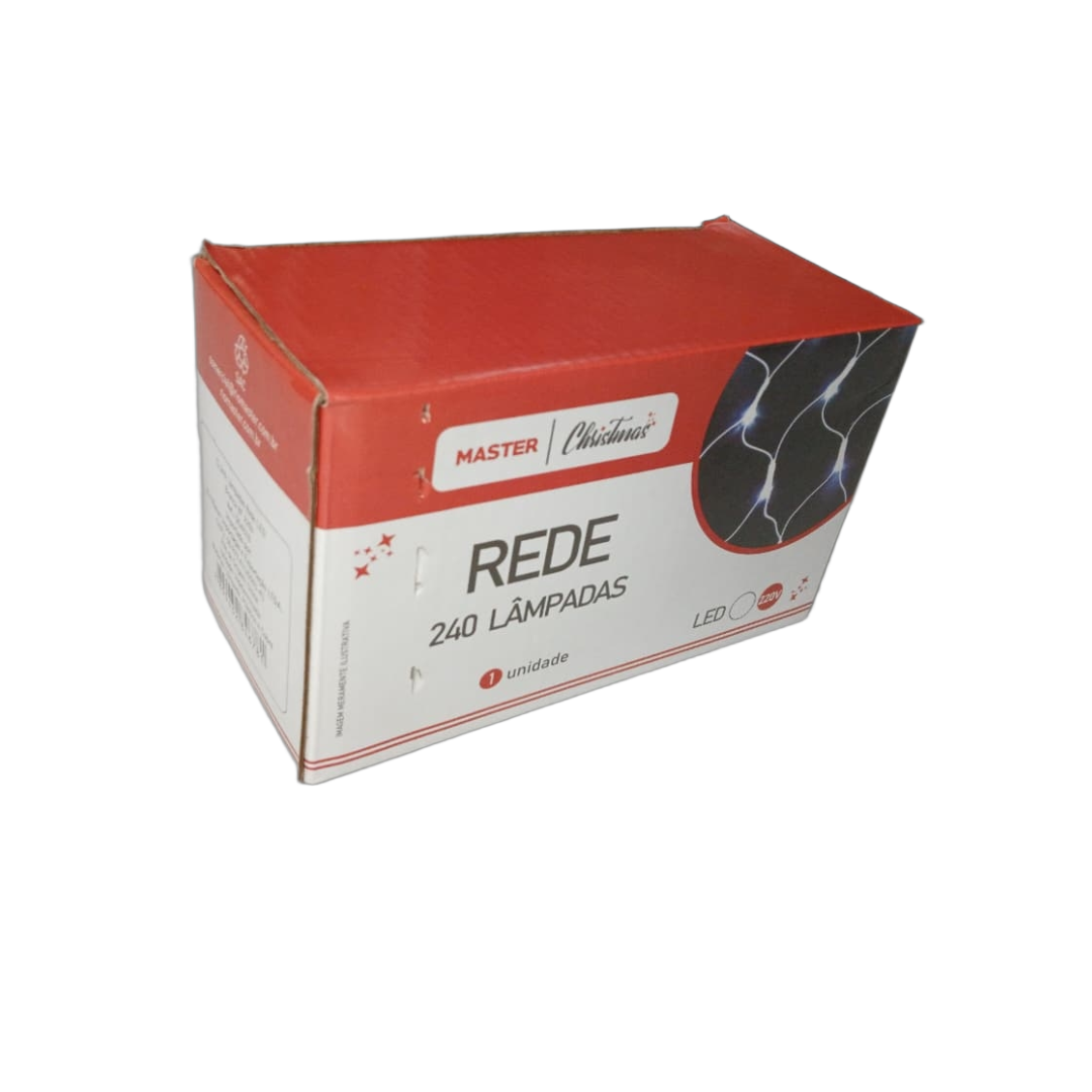 02 conjunto 240 lampadas rede led branca 8f